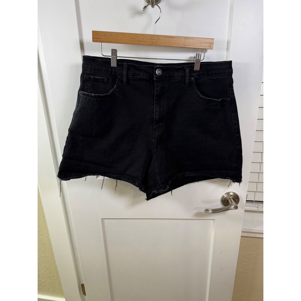 Rue21 rue+ Black Denim Boyfriend Shorts Super High Rise 90s Fit Size 18 NEW